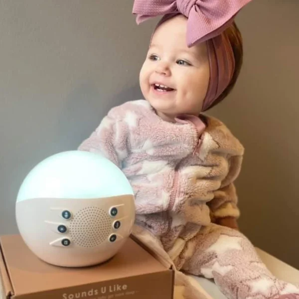 Baby with musical baby night light and box